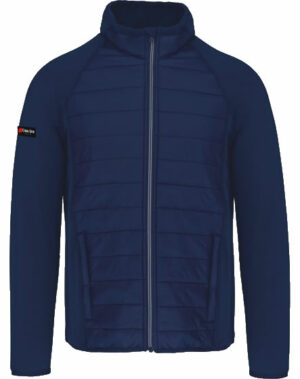 NAVY BI-MATERIAL SPORT JACKET